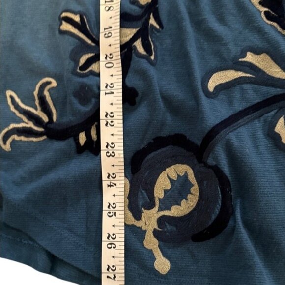 Lucky Brand Teal Blue Floral Embroidered Halter Neck Tank Top Women's M - Picture 9 of 10